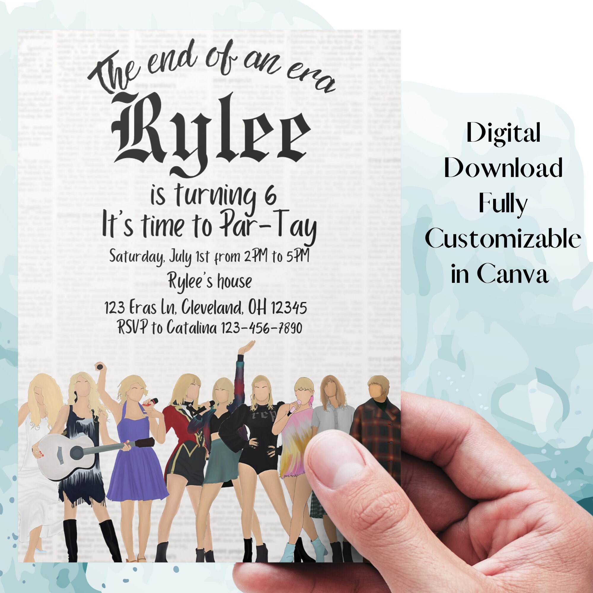 Taylor Swift Birthday Invitation Taylor Swift Eras Tour Birthday ...