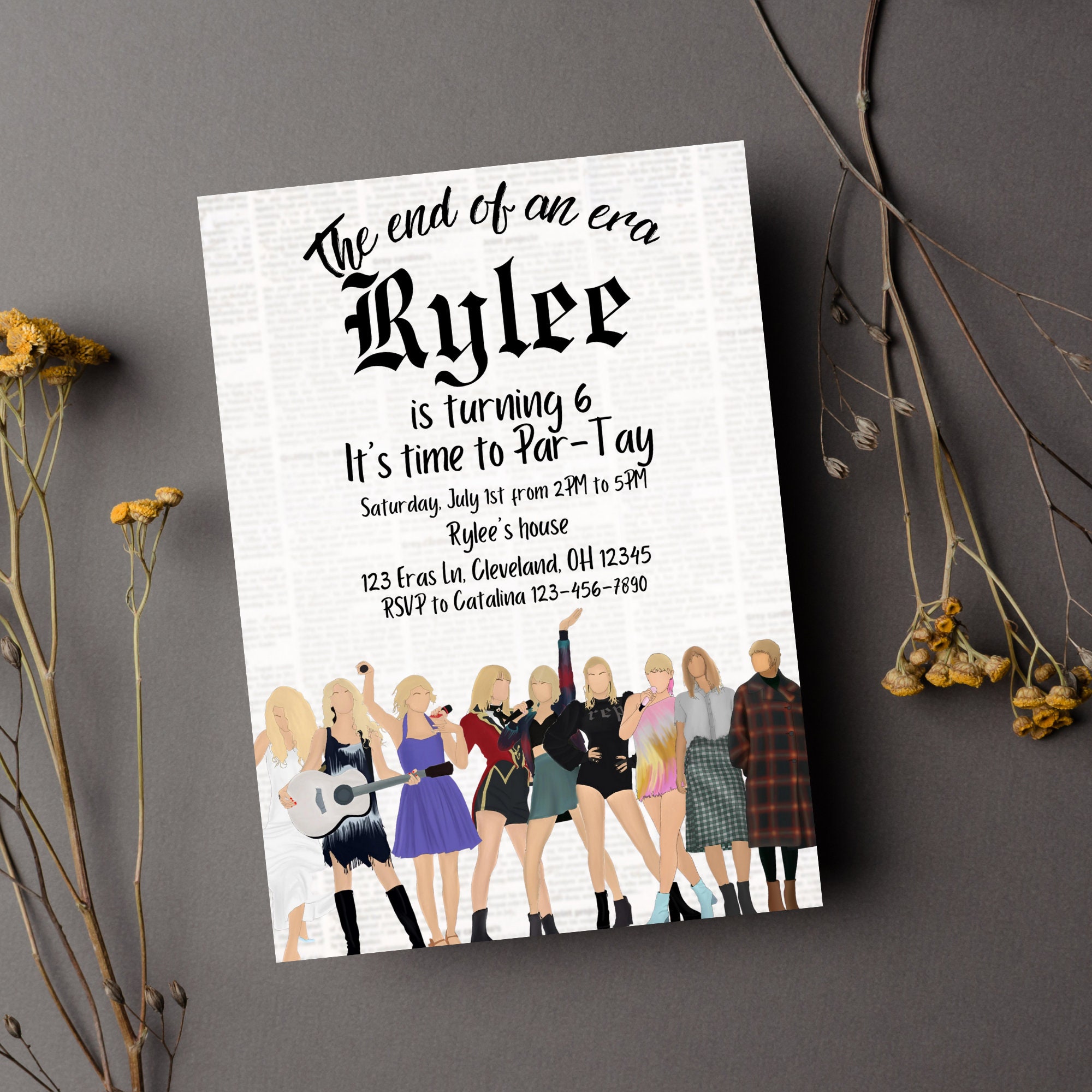 Taylor Swift Birthday Invitation Taylor Swift Eras Tour Birthday