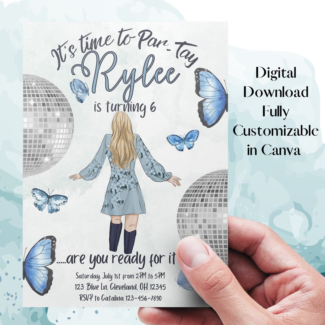 Taylor Swift Birthday Invitation Eras Printable &amp; Editable Invitation ...