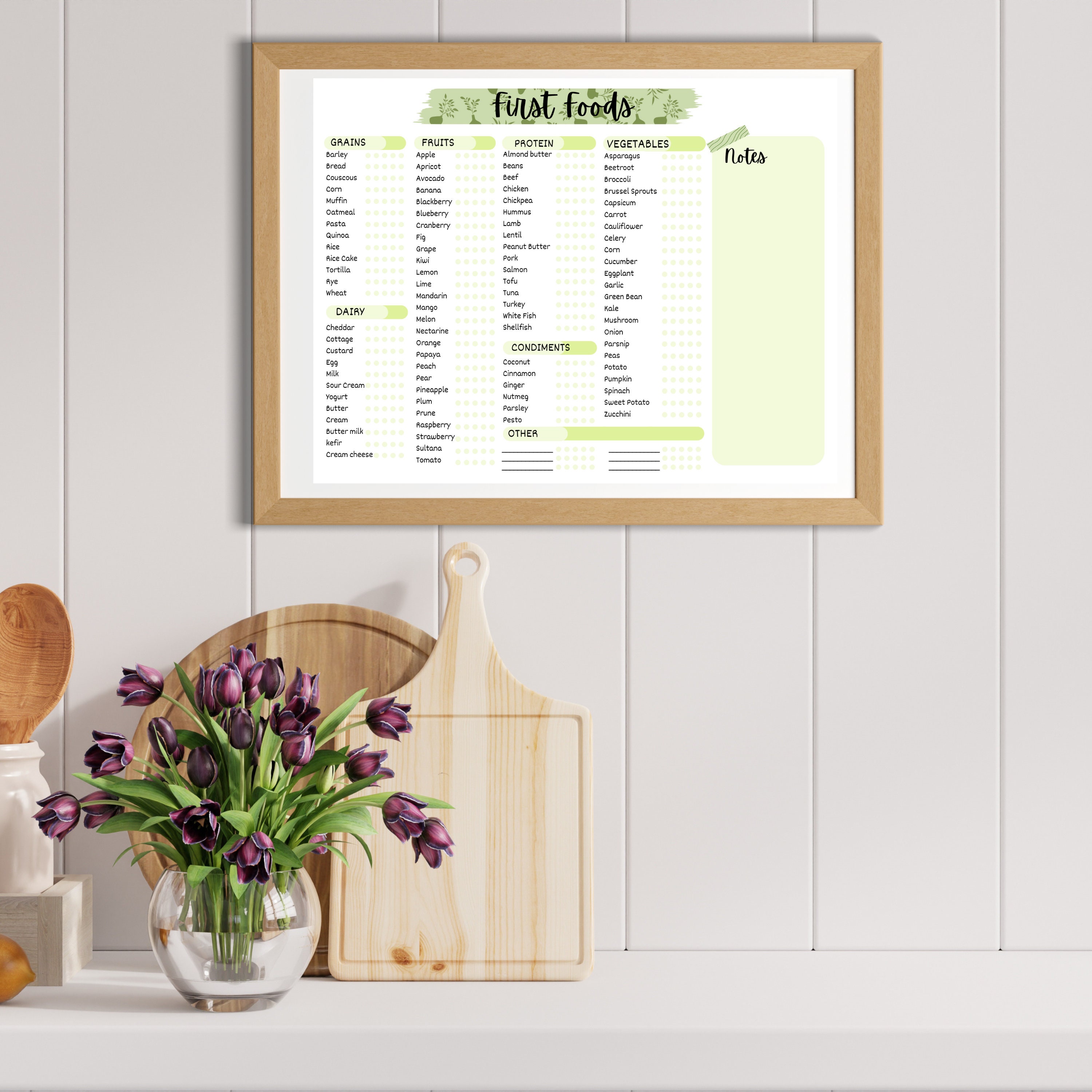 Baby's First Foods Printable Posters Baby Food Tracker Baby's First ...