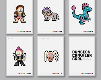 Dungeon Crawler Carl Postcards – Retro 8 Bit Pixel Art Prints (Digital Download)