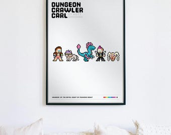 Dungeon Crawler Carl Poster, Pixel Art, Retro Gamer Decor