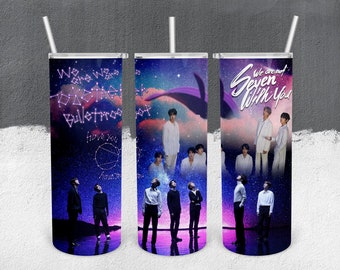 Bts, Bts Tumbler Wrap, Bts Bulletproof, We are bulletproof, bts song tumbler, bts Whale, Were not seven with you