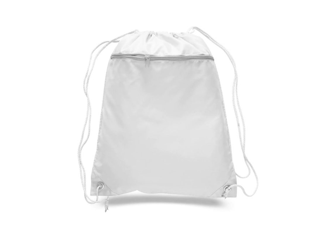 Customized Polyester Drawstring Bags With Front Zipper Etsy
