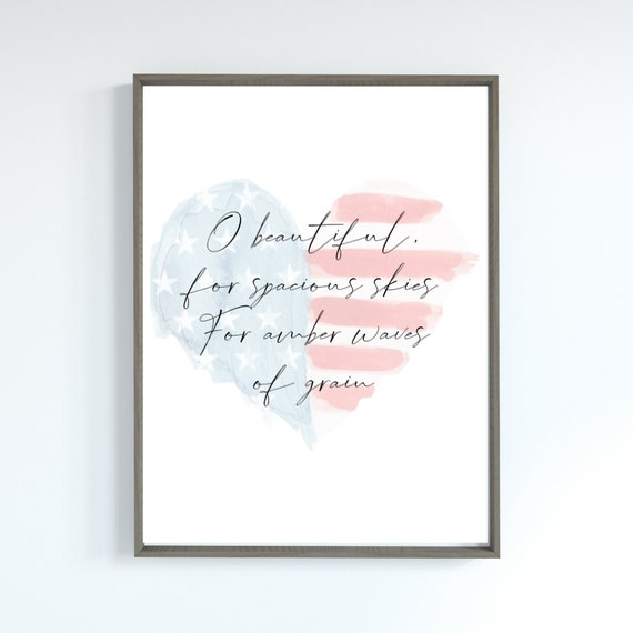 America the Beautiful Printable America Patriotic Print 4th - Etsy