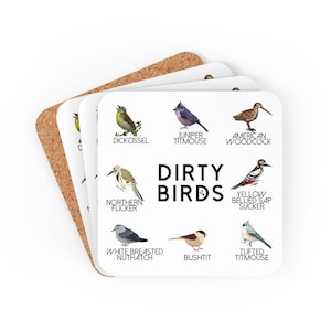 Wingspan Board Game Coasters - Set of 4, Board Game Accessory, Game Night Gift, Gift for Bird lover, Gift for Board Gamer, Game Room Decor