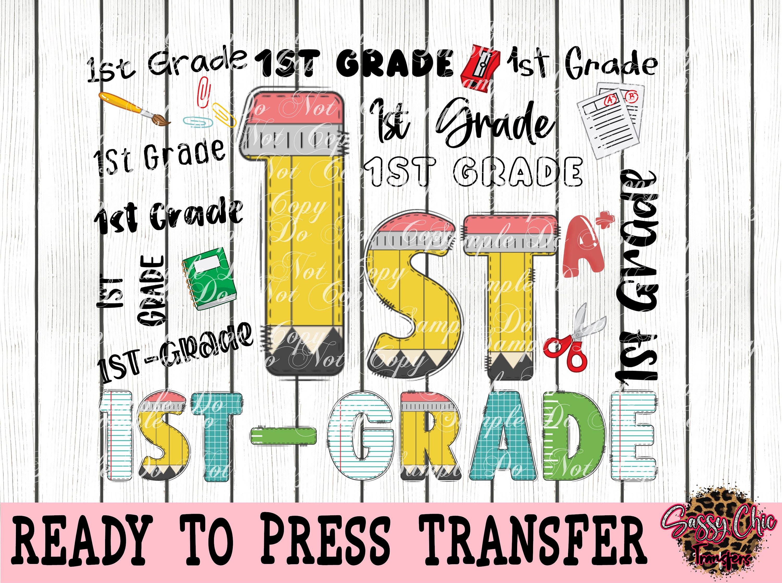 First Day Of Kindergarten Ready To Press Sublimation and DTF Transfer –  Outta Control Designs
