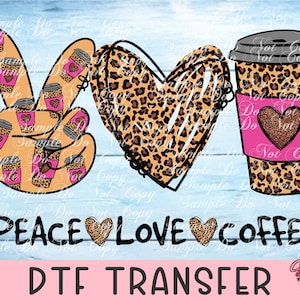 Peace Love Latte Daisy 16oz Hot Cup Tumbler Wrap SVG