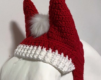 Horse Ear Warmer RED/WHITE Full- Winter, Horse hat, Crochet Hat, Crochet Ear Muffs, Ear Muffs, Horse Costume, Horses, Horse