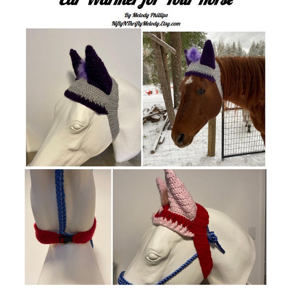 Crochet *PATTERN* Ear Warmer FULL, horse hat, ear muffs, muffs, crochet ear muffs, costume, animal costume, horses, ear warmer
