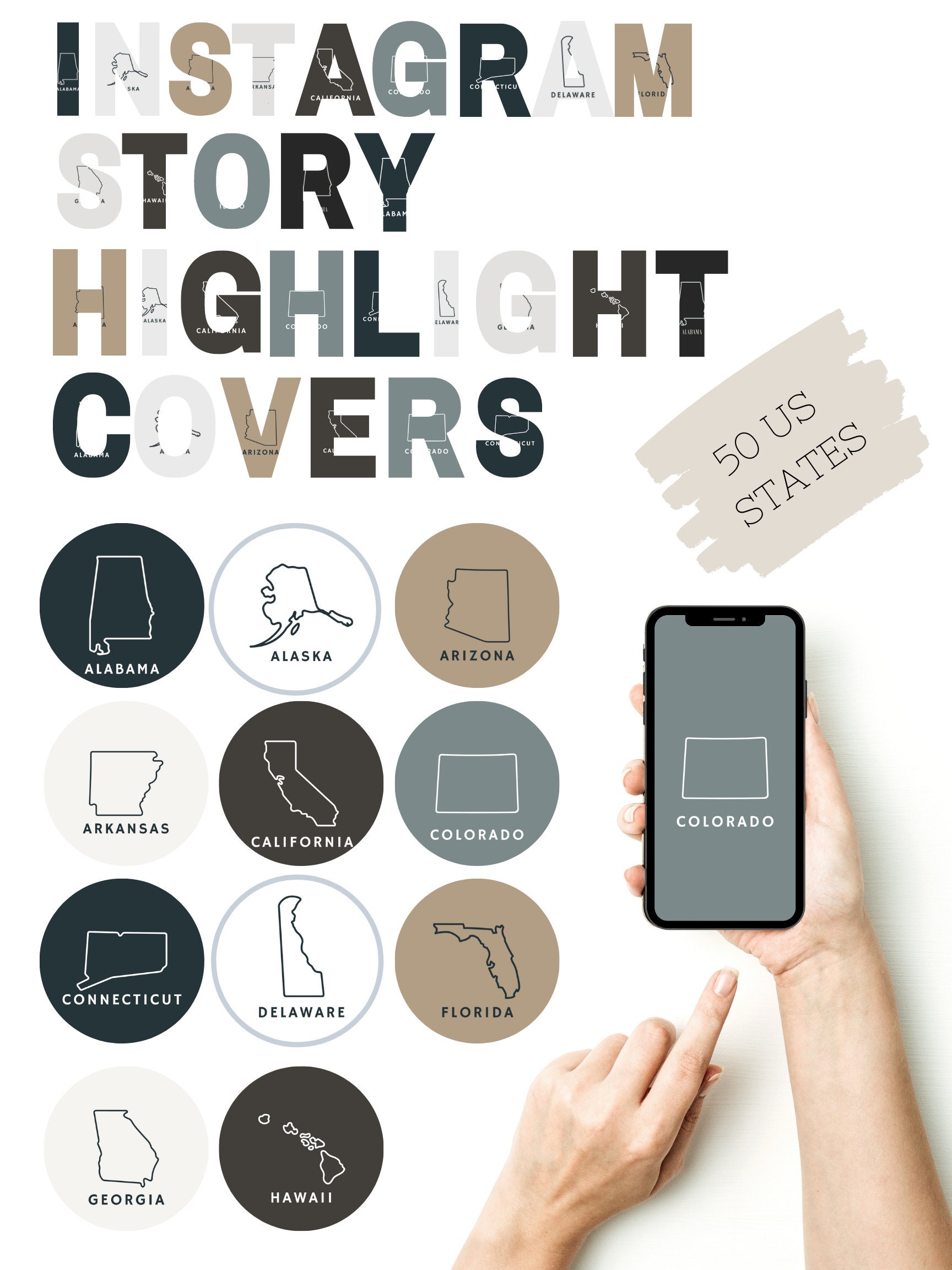 Us State Instagram Highlight Cover