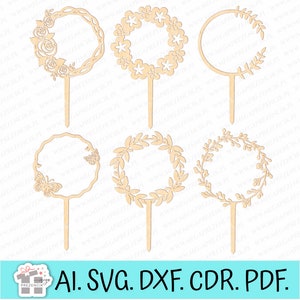 Gâteau topper svg laser. Topper de première communion découpé au laser svg. Baptême topper svg découpé au laser, Anniversaire topper svg découpé au laser, motif topper