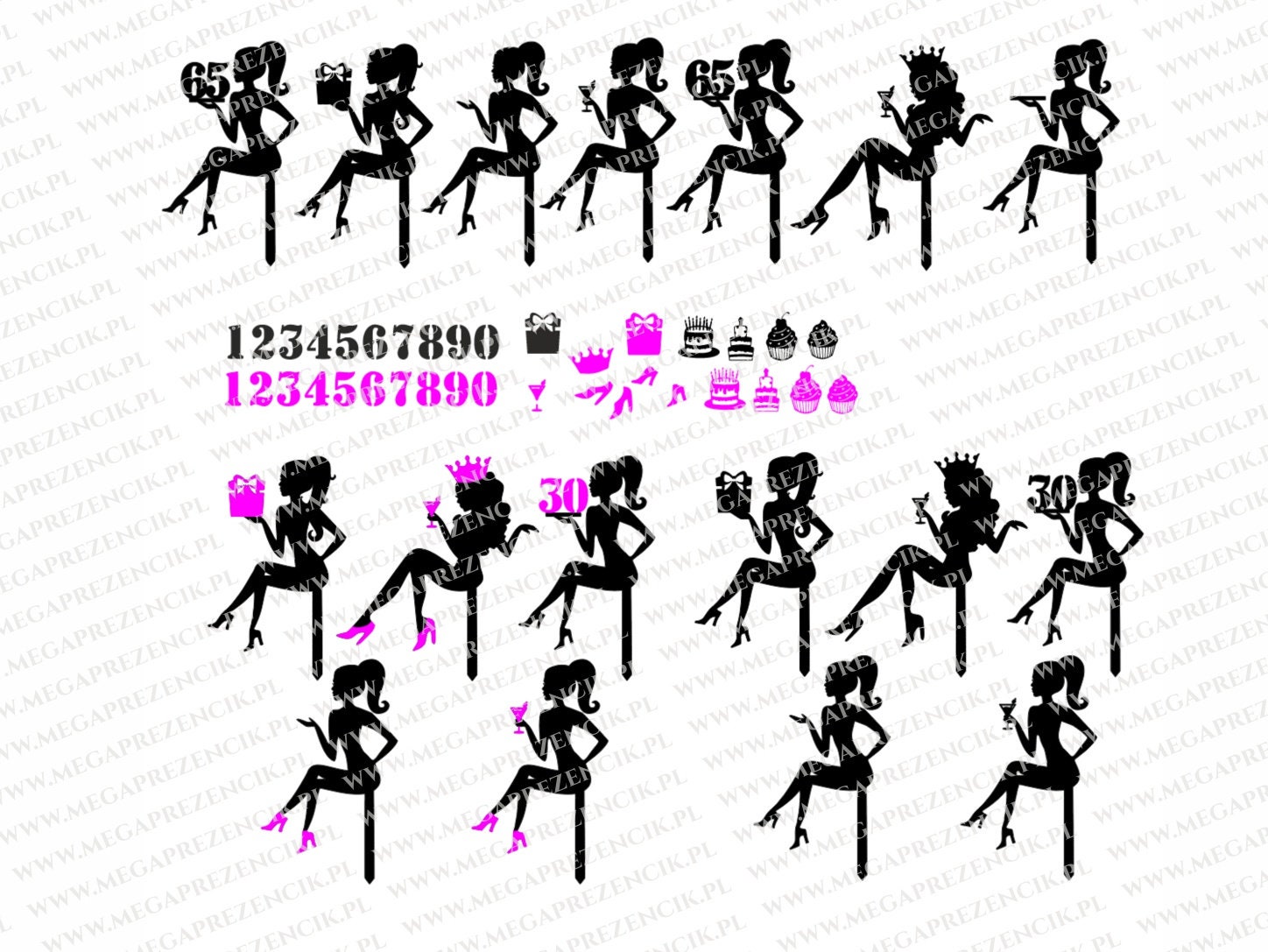 Topper for Girl Cake Topper Svg Happy Birthday Etsy UK