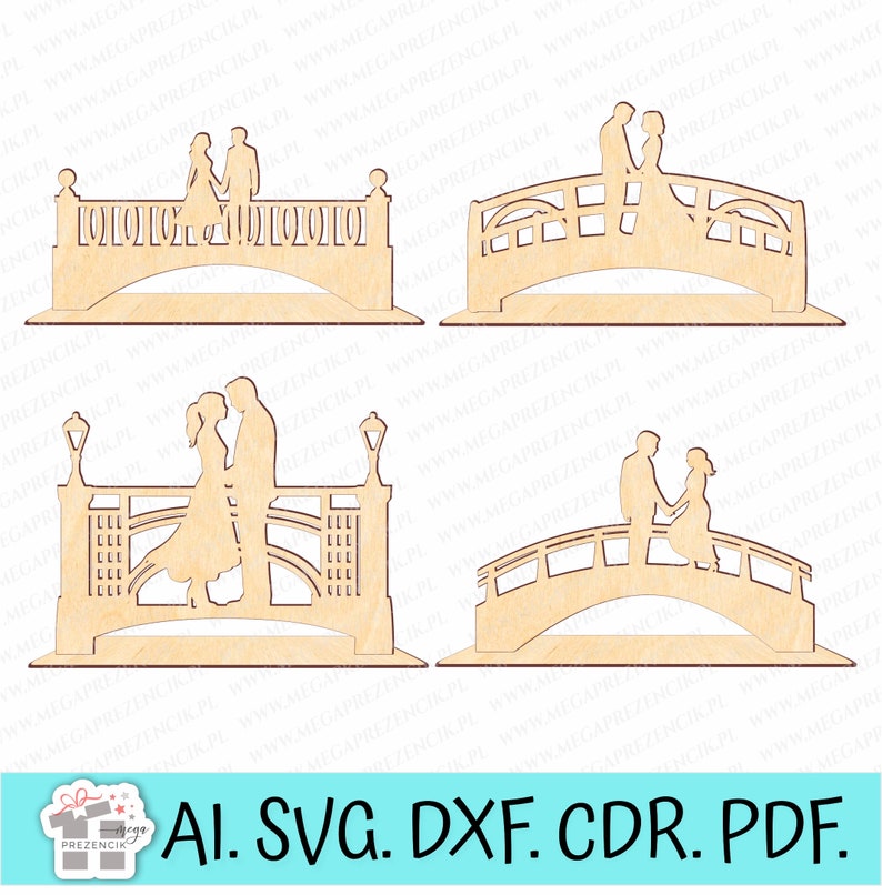 Couple in Love on the Bridge Svg Laser Cut. BOX Laser Cut Bridge ...