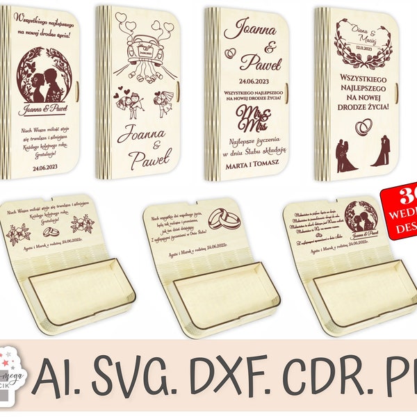 Money box | wedding box | wedding gift | wedding designs svg | laser cut box | envelope box | thanks