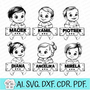 Bambino con segno, bambino in formato SVG, neonato in formato SVG, bambini ritratto clipart carino bambino in formato SVG, viso del bambino in formato SVG Sbirciare i bambini in formato SVG, angolo in formato SVG