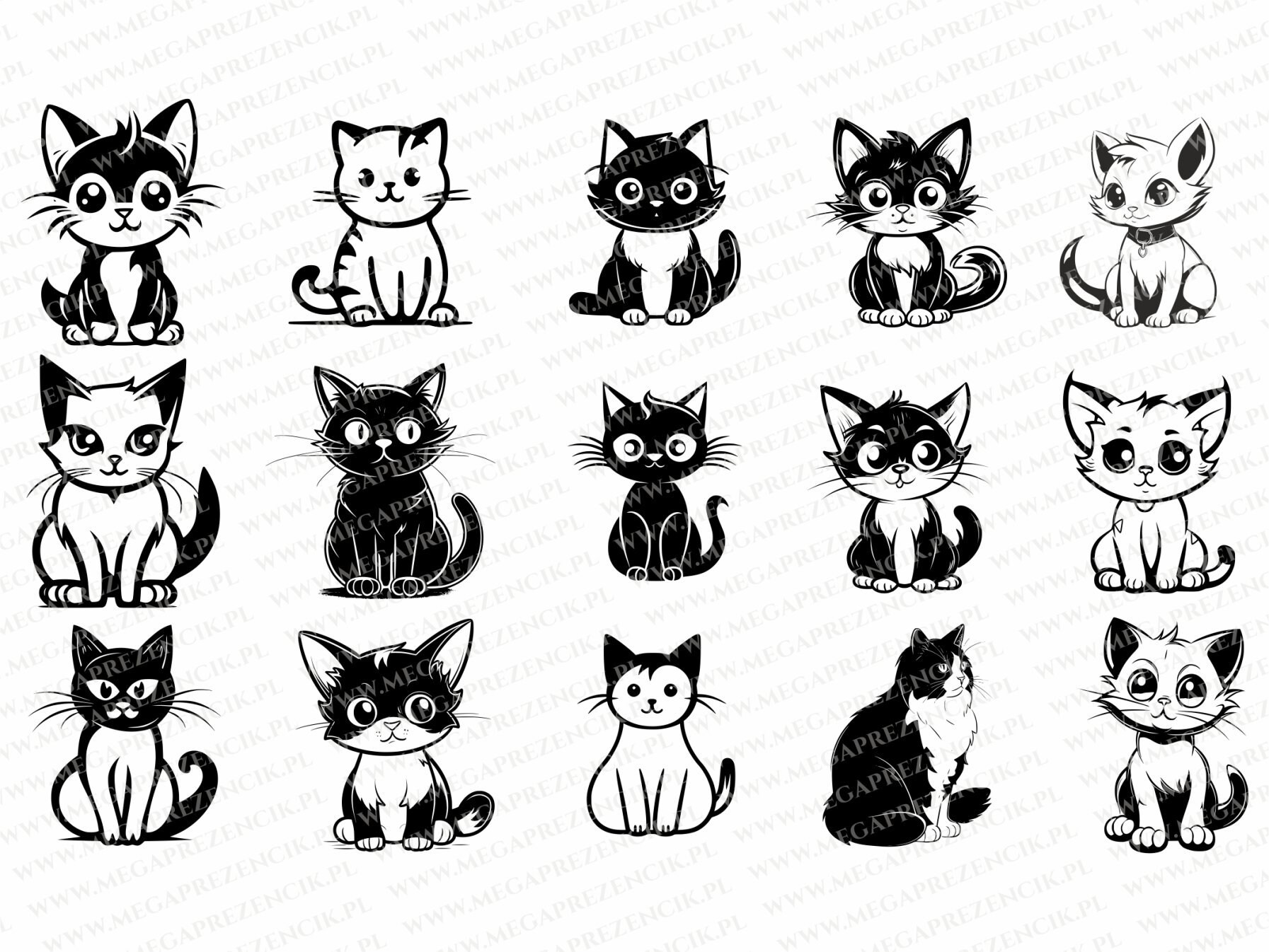 Grafiki Wektorowe Kotów. Koty Bundle Svg Baby Cat Svg - Etsy