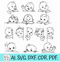 Baby svg, newborn svg, kids portrait clipart, cute baby svg, baby face svg, Peeking kids svg, kids peeking the corner svg