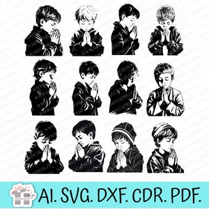 First Holy Communion clip art. Praying boy svg, SVG file, vector, Holy Communion, Svg Bundle, Holy Communion child svg laser