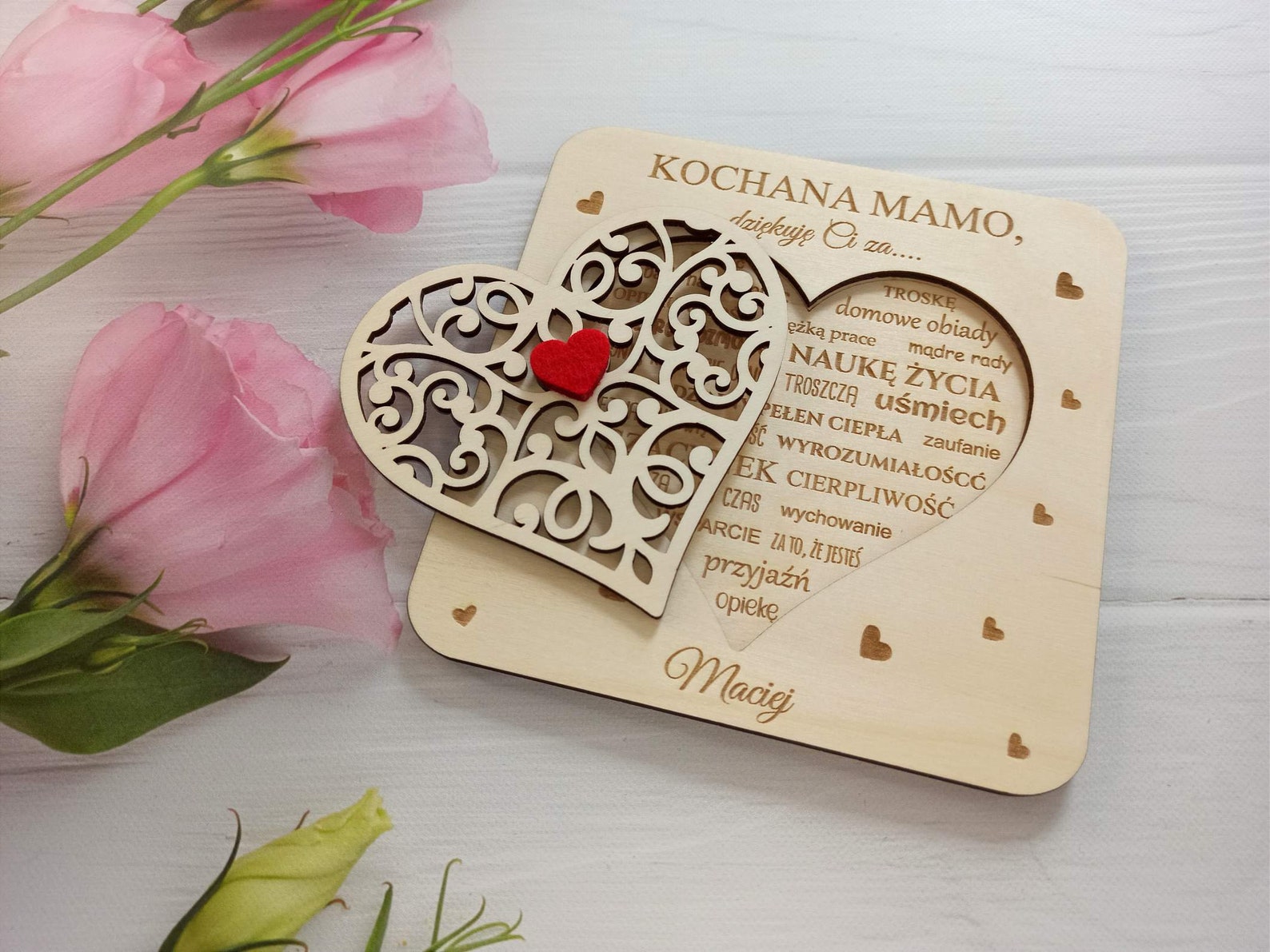 Kreatywny Prezent Na Dzień Matki Podziękowania dla Mamy ze sklejki. Prezent na Dzień Matki. 26 - Etsy Polska