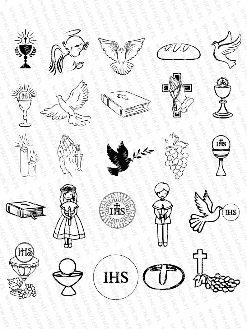 Clipart na Pierwszą Komunię. Communion clipart, Cross svg, file SVG, Vector, Cut File Clip, Holy Communion, Svg Bundle, Holy Communion, svg zdjęcie 4