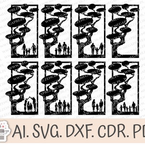 Immagine traforata BASE SOTTO CHROBOTKA. Albero con muschio di renna. 300 clipart di famiglia. Taglio laser, file glowforge. albero della felicità svg. muschio