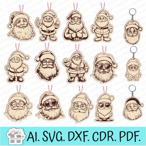 Puede incluir: Conjunto de 15 archivos de corte SVG de Papá Noel para manualidades. Los diseños incluyen Papá Noel con barba, Papá Noel con gafas de sol y Papá Noel con sombrero. Los archivos son perfectos para crear adornos, letreros y otras decoraciones navideñas.