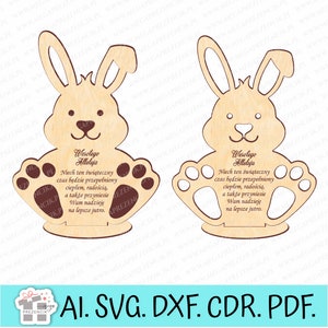 Statuetta coniglietto di Pasqua taglio laser in formato SVG, laser coniglietto di Pasqua, decorazioni pasquali taglio laser in formato SVG, vacanze di Pasqua taglio laser in formato SVG