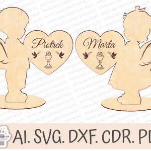 Grande Statuette d'Ange | Anges svg | souvenir de communion | première communion | décoration de communion | Souvenir de communion | motif d'ange