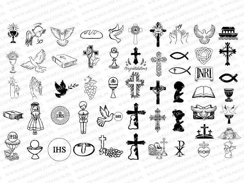 Clipart na Pierwszą Komunię. Communion clipart, Cross svg, file SVG, Vector, Cut File Clip, Holy Communion, Svg Bundle, Holy Communion, svg zdjęcie 2