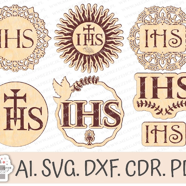 Host for the side of the cake, IHS for the cake, IHS designs. Communion chalice, Communion doves, Communion topper, Communion decoration, IHS for the side of the cake, svg