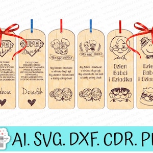 Marcadores para la abuela y el abuelo. Patrones de marcadores. Regalo de cumpleaños. Día abuela y abuelo. Marcadores personalizados. SVG