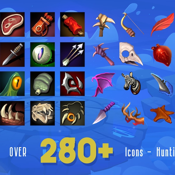 Fantasy Hunting - Icons - Video Game - RPG - DnD - High Quality Clip Art
