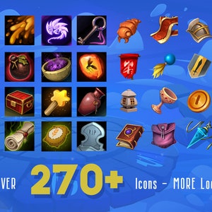 PLUS Fantasy Loot - Icônes - Jeu vidéo - RPG - DnD - Clipart de haute qualité