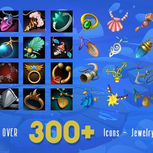 Shining Fantasy Jewelry - Icônes - Jeu vidéo - RPG - DnD - Clipart de haute qualité