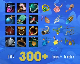 300+ Fantasy Jewelry Icons – RPG Game UI Clip Art (PNG)