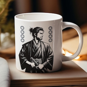 shogun samoeraienmok | Koffiekopje Japanse krijger | Bushido erecode cadeau | Ronin filosofie keramiek | Minimalistisch Japans interieur