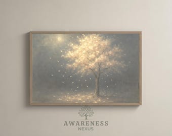 Moonlight Blossom · Vintage Oil Painting · Printable Wall Art · Moody Decorations · Livingroom Decor · Home Office Decor · Bedroom Art