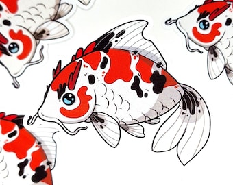 Dragon Koi Fish Decal - Die Cut Glossy Paper Sticker