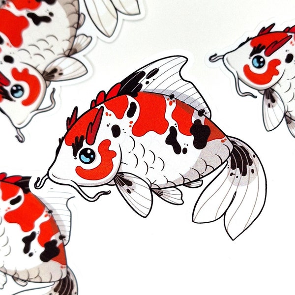 Dragon Koi Fish Decal - Die Cut Glossy Paper Sticker