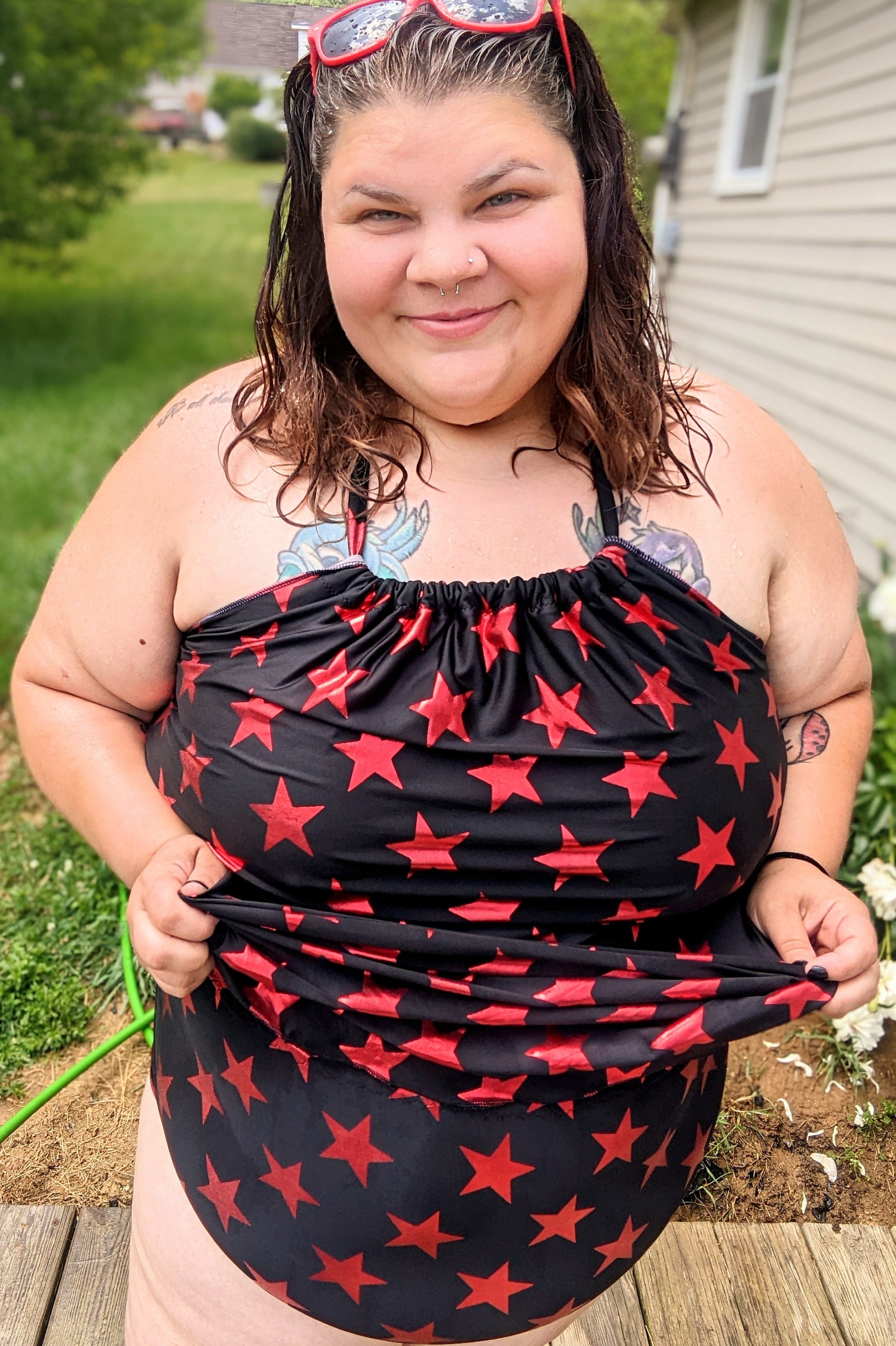 plus size flowy swim tops