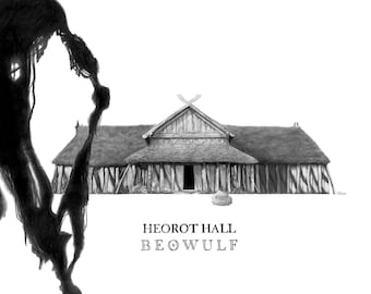 Beowulf, Heorot Hall - Postcard