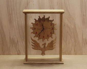 White Oak and Cherry Mantel Clock