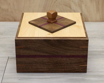 Elegant Hand Crafted Walnut Keepsake Box