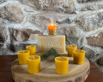 100% Natural Beeswax Votive Candles - pack of 6