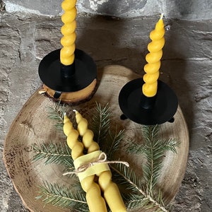 100% Natural Beeswax Twisted Tapered Candle
