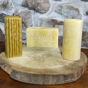 100% Natural Beeswax Pillar Candle