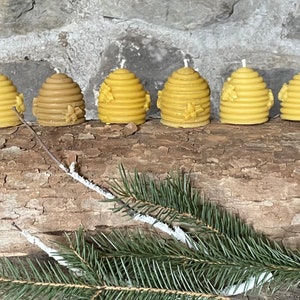 100% Natural Beeswax mini Beehive Candles - set of 6