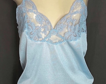Vintage 70's EMILIO PUCCI FOR R Blue Camisole W/ Lace