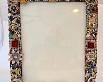 Bedazzled and Bejeweled One-Of-A-Kind Upcycled hand-made frame